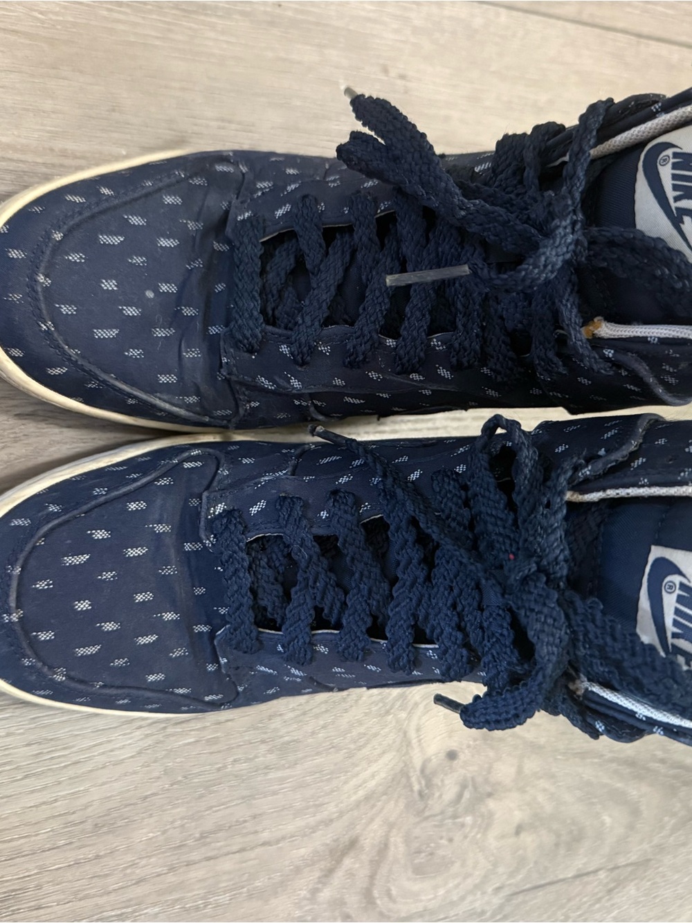 Nike Platform High-Top Sneakers in Navy Pattern